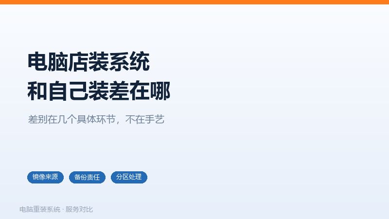 电脑店重装系统与自己装的差别