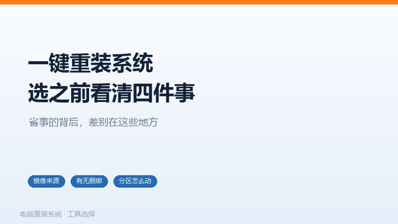 一键重装系统软件怎么选，四个判断点总览