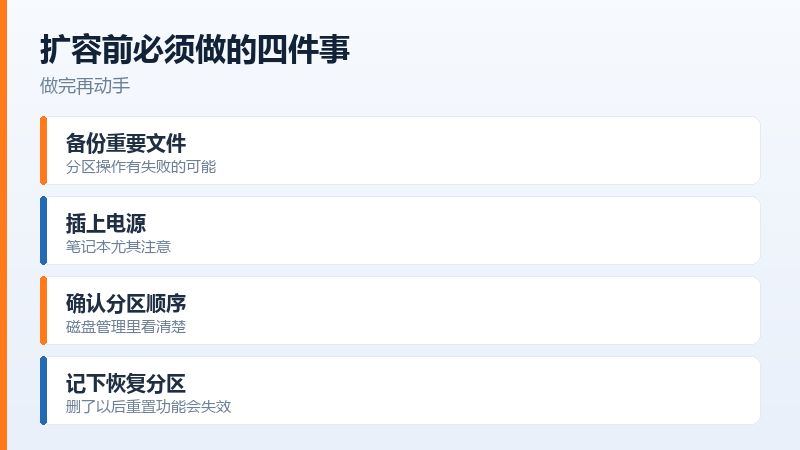 C盘扩容完成后的检查项