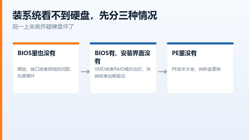 安装界面磁盘列表为空,提示找不到硬盘