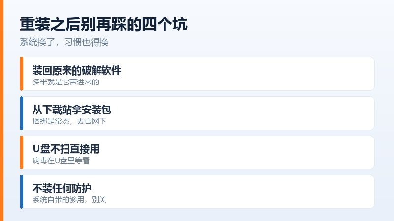 重装系统后需要立刻完成的三件事