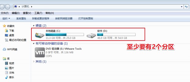 1-至少2个以上的分区